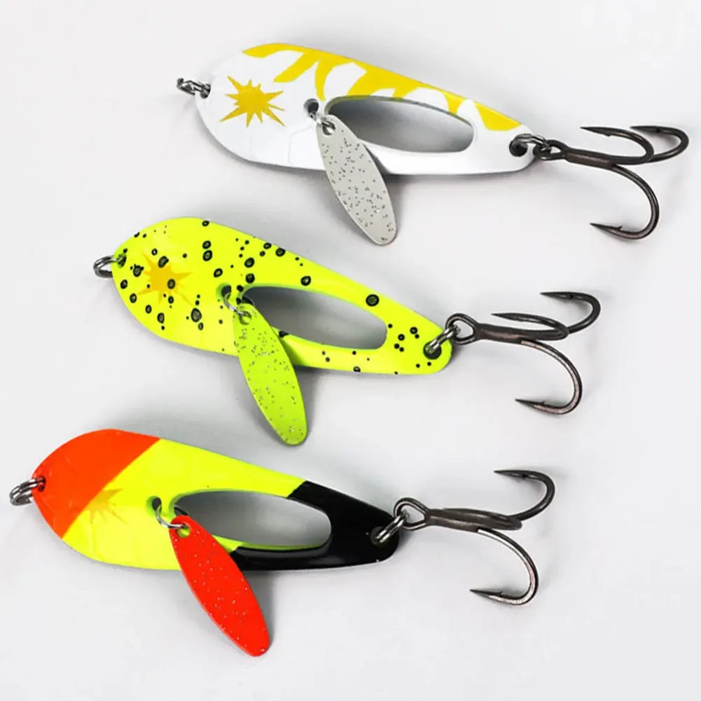 5-Pack Metal Spoon Fishing Lures with Treble Hooks Fishing Lures Peaceful Pleasures Health and Wellness