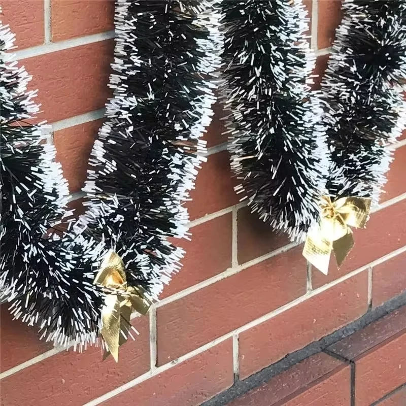 1PCS 2M Christmas Eve Decoration Bar Tops Ribbon Garland Christmas Tree Kitchen Ornaments Wedding Party Decoration Prop Peaceful Pleasures Health and Wellness