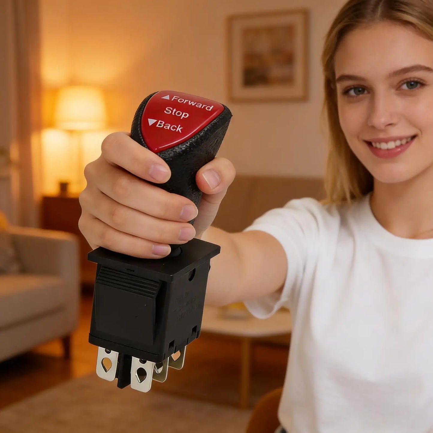 DPDT 6-Pin Latching Rocker Switch | Forward Stop Reverse KCD4