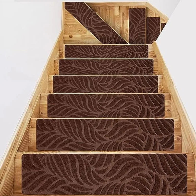 Non-Slip Staircase Mat Stair Carpet Treads Stair Pads Rug Tread Safety for Kids Elders and Dogs Home Hospistal Indoor Use Peaceful Pleasures Health and Wellness Style B Coffee 20W 76L cm 1pc