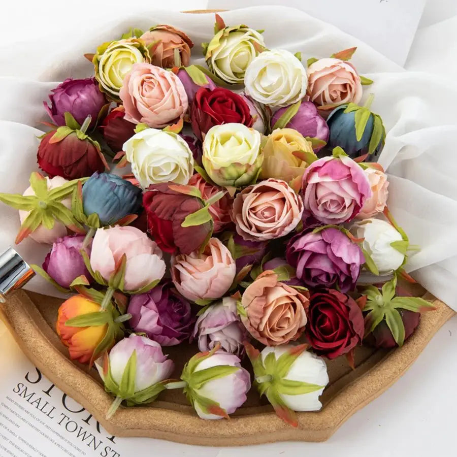 Artificial Silk Rose Heads 10/20 Pcs | Wedding & Home Decor