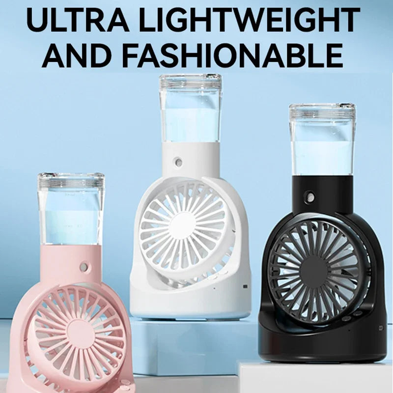 Portable Mist Spray Mini Fan Handheld Fan Ultra-Long Battery Life Hydrating Cooling Temperature-Reducing Desktop Fan Peaceful Pleasures Health and Wellness