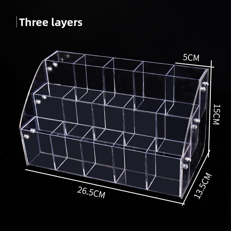 Acrylic Pen Display Stand Store Countertop Pencil Organizer for Ballpoint/Gel Pens Retail Stationery Showcase Multi-Slot Design Peaceful Pleasures Health and Wellness 3 Layer