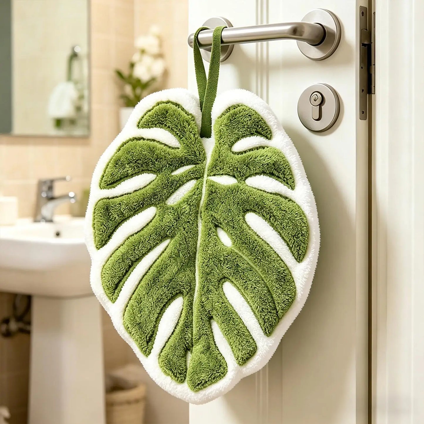 Leaf Print Absorbent Hand Towels – Kitchen & Bathroom