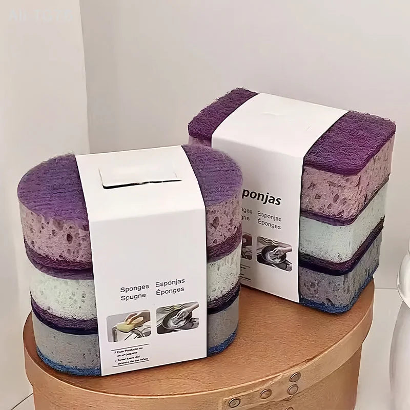 Double-Sided Sponge Scrubbers 3-Pack | Kitchen Cleaning Pads