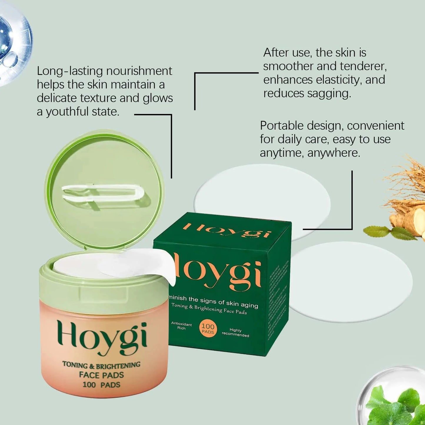 HOYGI Centella asiatica moisturizing cotton sheets Daily moisturizing cotton sheets Deeply hydrating and nourishing to enhance s Peaceful Pleasures Health and Wellness