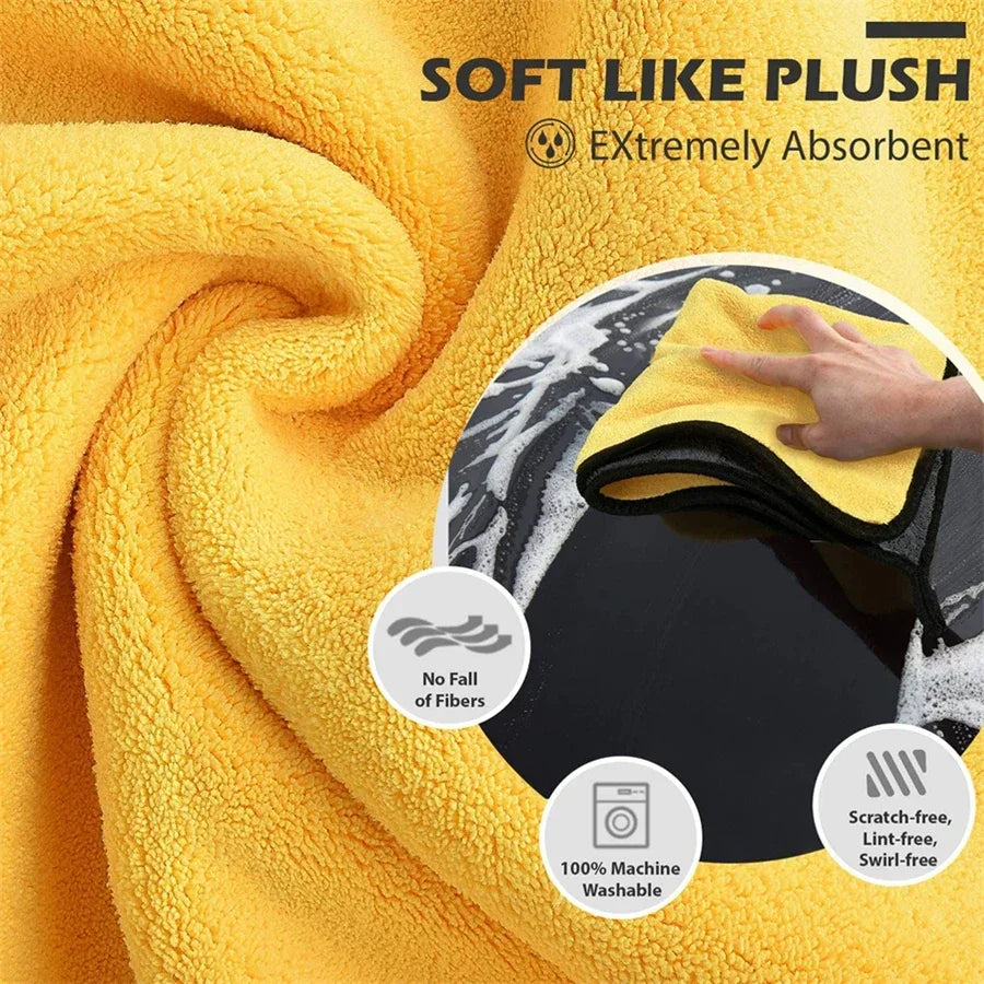 Microfiber Car Cleaning Towels 30x60cm | Quick-Dry Wash Cloths