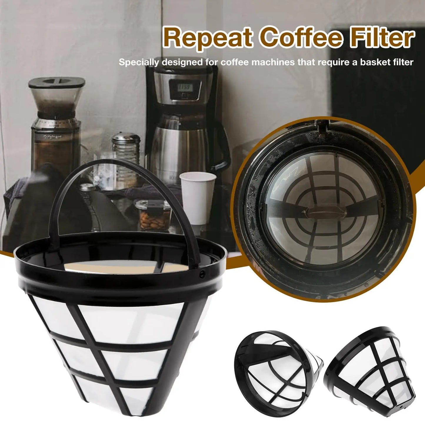 Reusable Basket Coffee Filter – Stainless Steel Mesh #4