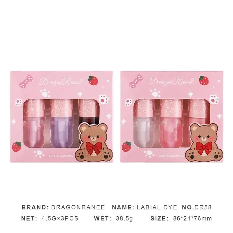 Dragon Ranee Pearly Lip Gloss Set – Mirror Glaze Lip Oil, 3pc
