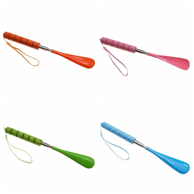 Portable Retractable Shoe Horn Stainless Steel Telescopic Shoe Puller for Travel Compact Extendable Handle for Easy Use Peaceful Pleasures Health and Wellness