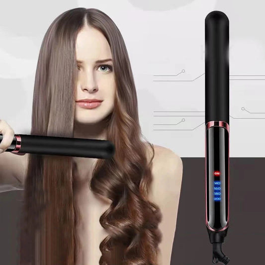 4-Speed Intelligent Adjustment Home Electric Hair Straightening Iron Lcd Dual-Use Non-Injury Straight Curling Features Peaceful Pleasures Health and Wellness