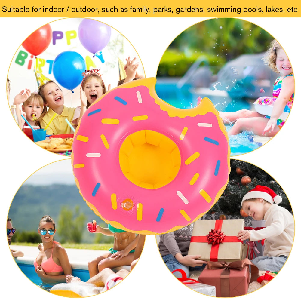 Inflatable Donut Cup Holder Coaster – Pool, Party & Beach Peaceful Pleasures Health and Wellness