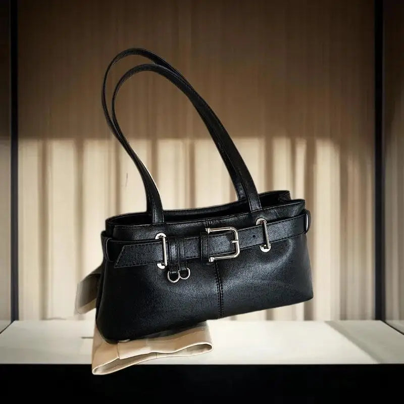 Vintage Large Capacity PU Tote Bag – Women's Shoulder Handbag