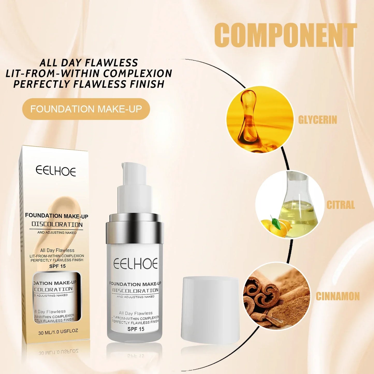 EELHOE Color Changing Liquid Foundation – Waterproof, 100ml
