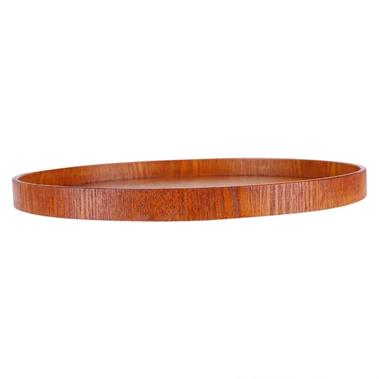 Round Rustic Wooden Serving Tray | Natural Wood Home Décor Wooden Serving Tray Peaceful Pleasures Health and Wellness