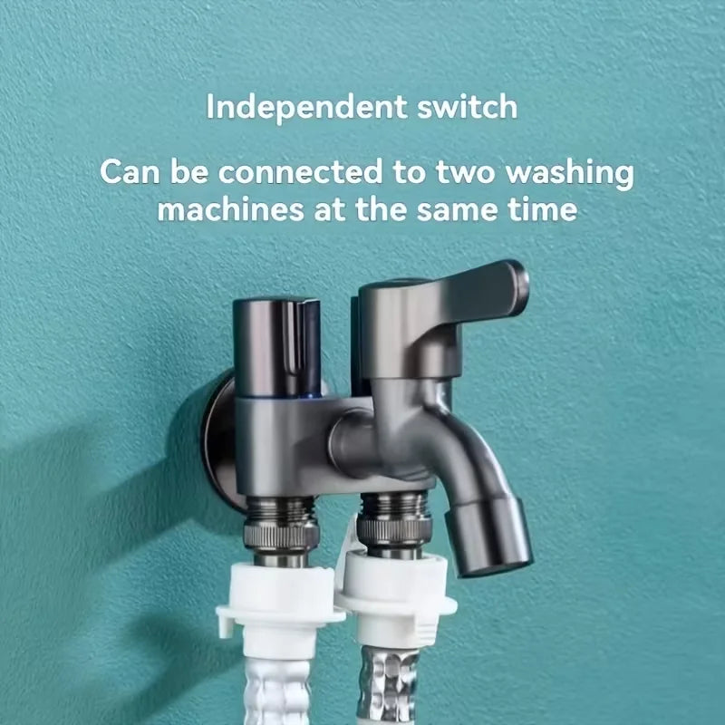 3-Way Angle Valve Faucet | Dual Outlet Single Handle Wall Tap