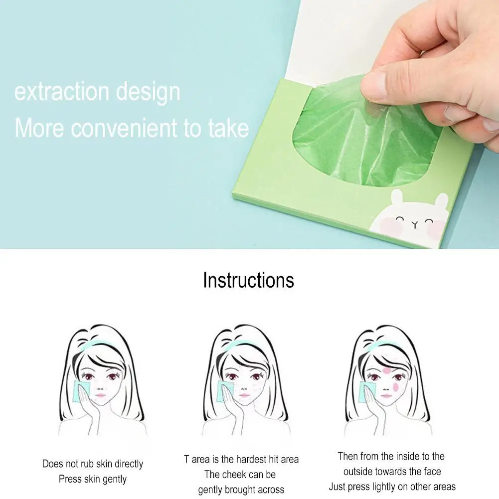 100-Pack Face Oil Blotting Papers – Mattifying Oil Control