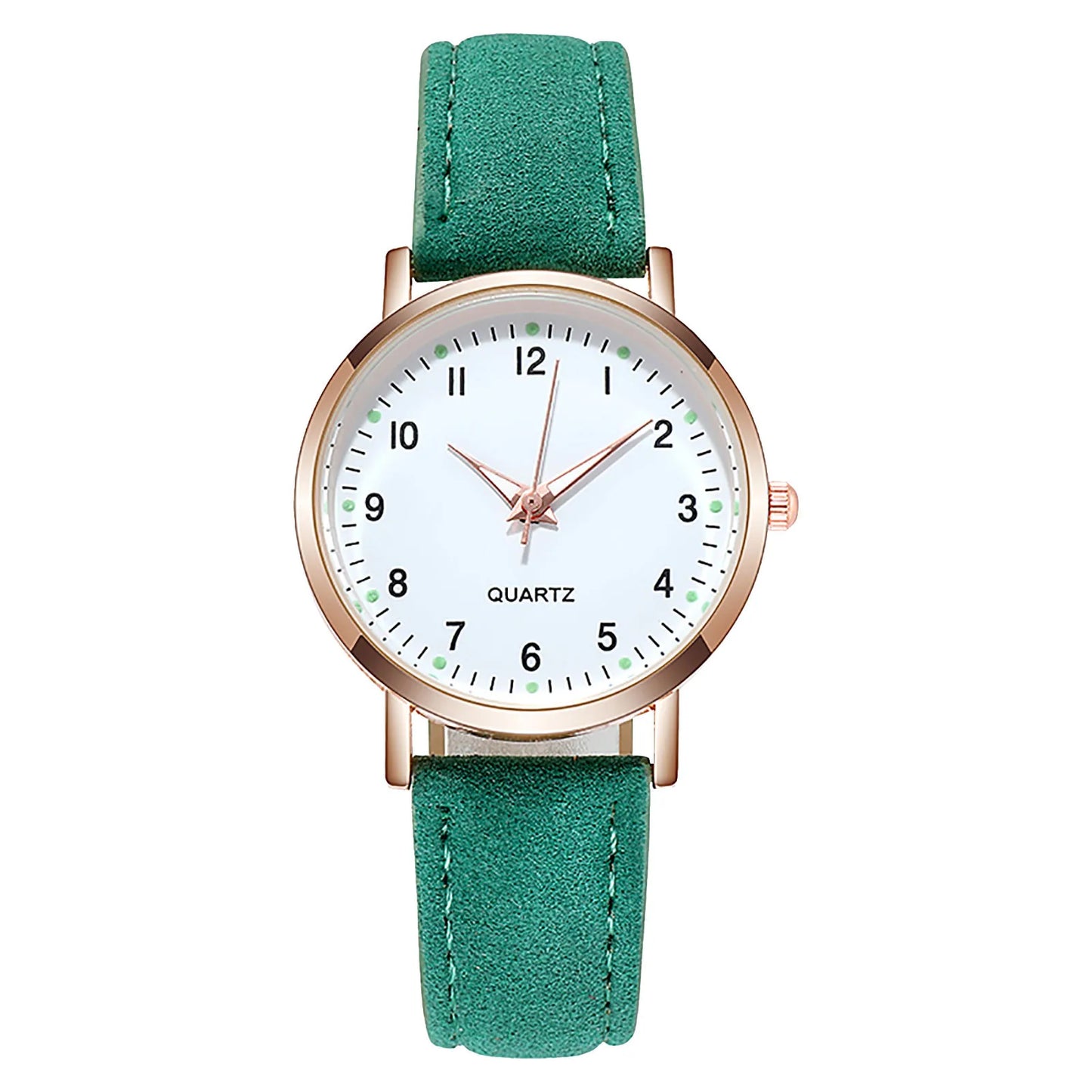 Women's Diamond-Studded Luminous Retro Quartz Watch | Leather Strap