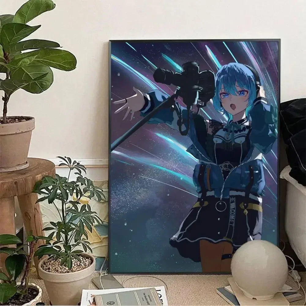 Hoshimachi Suisei Hololive Anime Canvas Wall Art Poster