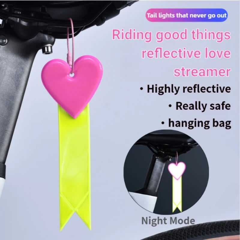 1pc Cycling reflective riding ornament, mountain bike decoration, seat ribbon, night riding warning strip, backpack pendant Peaceful Pleasures Health and Wellness