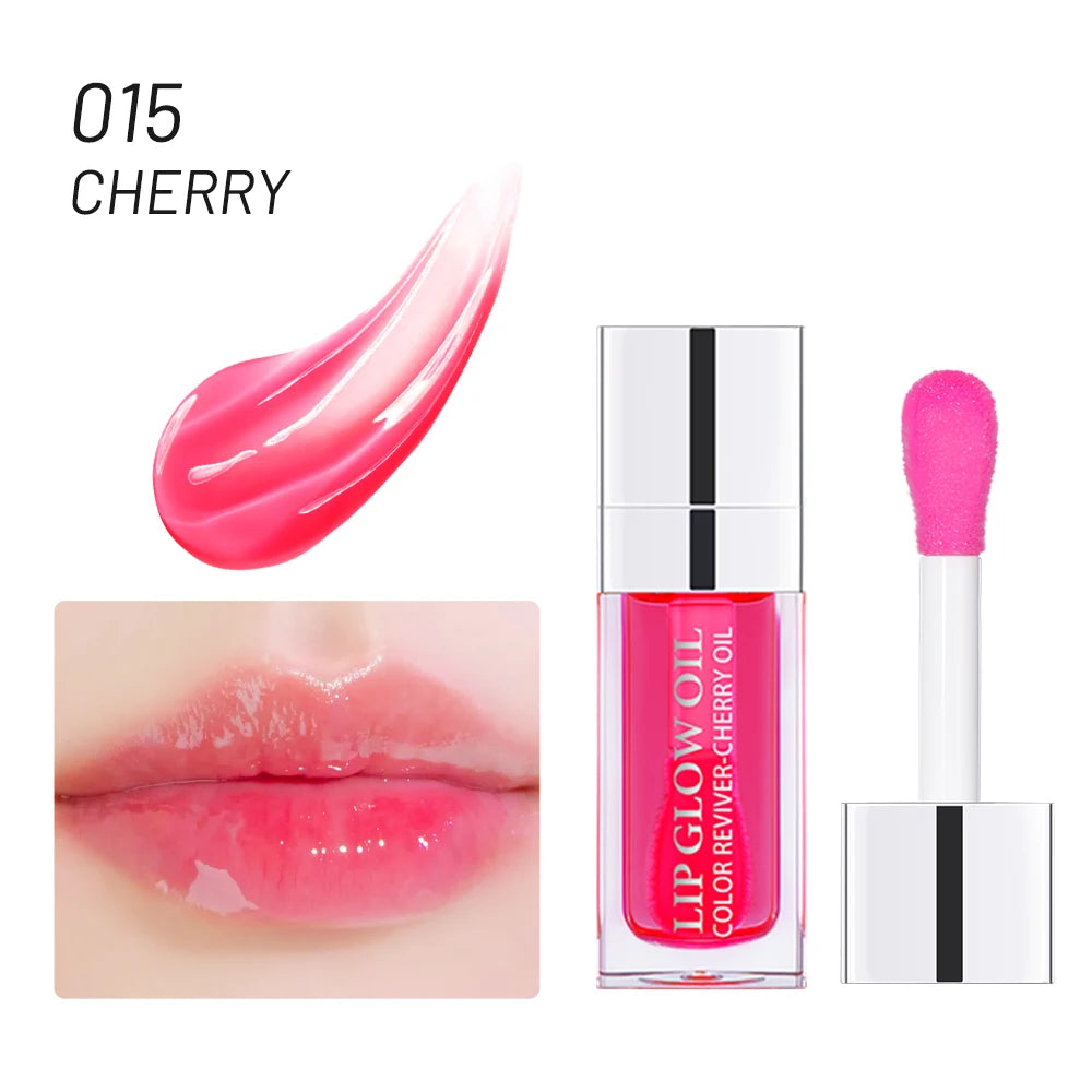 Crystal Jelly Lip Gloss 10Colors Moisturizing Plumping Clear Tinted Lip Plumper Lips Makeup Lip Oil Care Peaceful Pleasures Health and Wellness 015 cherry