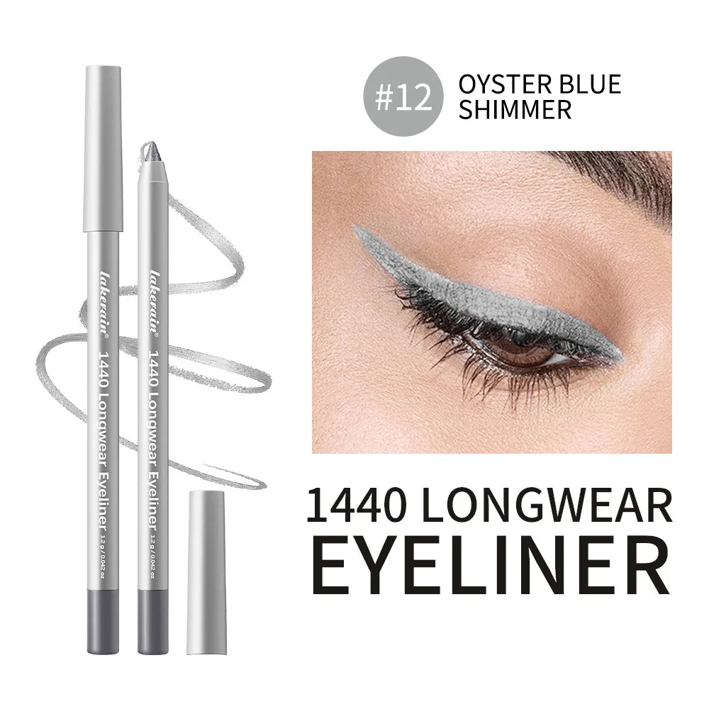 12-Color Waterproof Eyeliner Pencil – Smokey Long-Lasting
