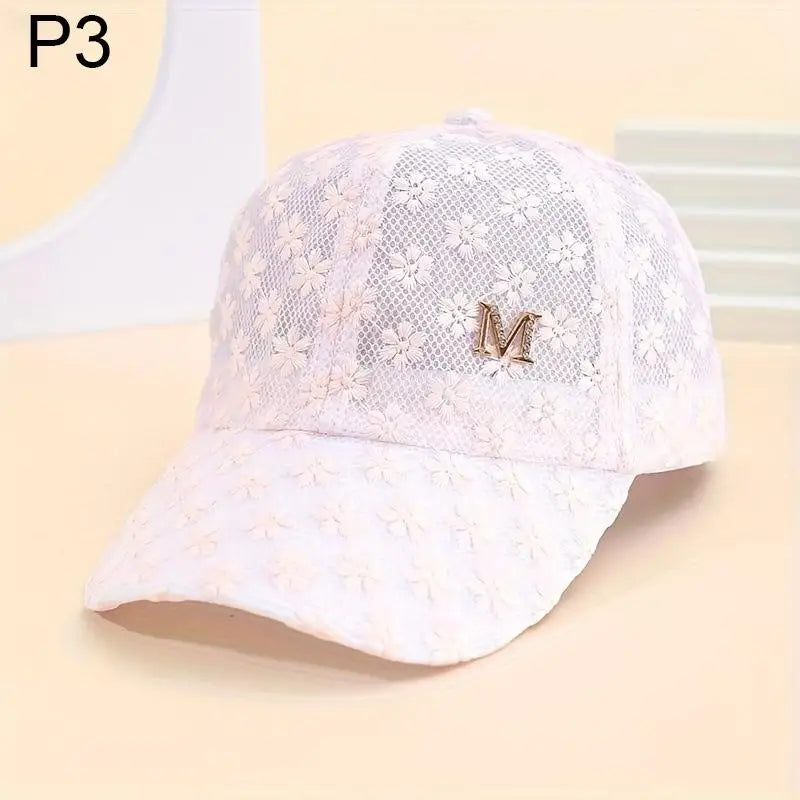 Women's Lace Floral Baseball Cap – Breathable Adjustable Sun Hat