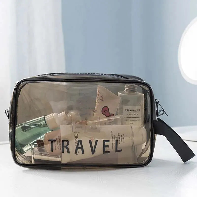 Clear PVC Makeup Bag | Travel Cosmetic Organizer Case