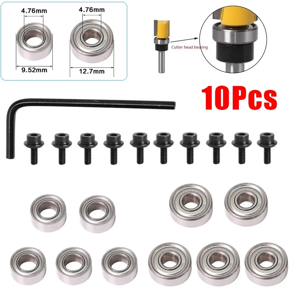 Router Bit Mounted Ball Bearings Guide Bearing Repair Heavy Duty