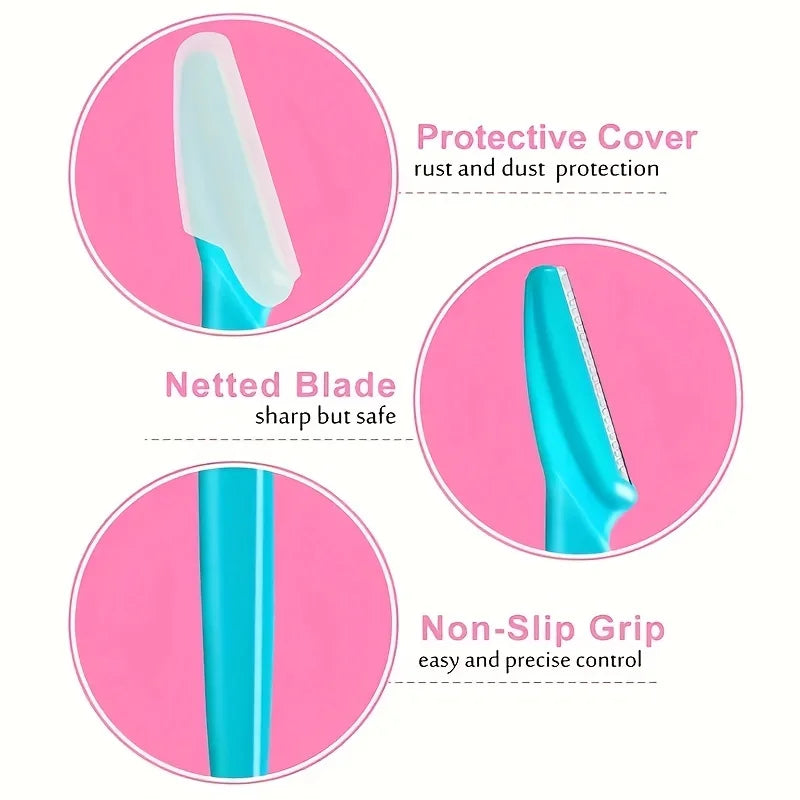Women's Eyebrow Razor & Face Hair Trimmer Set with Covers