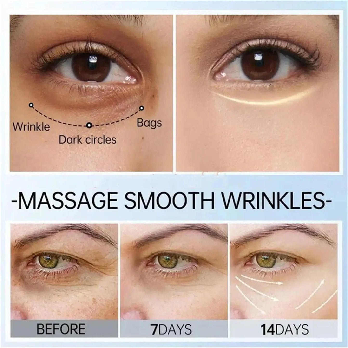 Sakura Eye Bag Repair Serum Roller Massage Cream Anti-Wrinkle Firming Skin Fine Lines Anti Dark Circles Puffiness Brighten Eye Peaceful Pleasures Health and Wellness