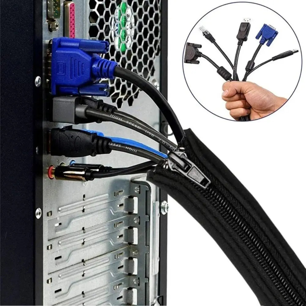 Neoprene 50cm Cable Wire Protector Data Cable Cable Storage Cover Cable Wrapper Network Cable Organizer Cable Management Sleeve Peaceful Pleasures Health and Wellness
