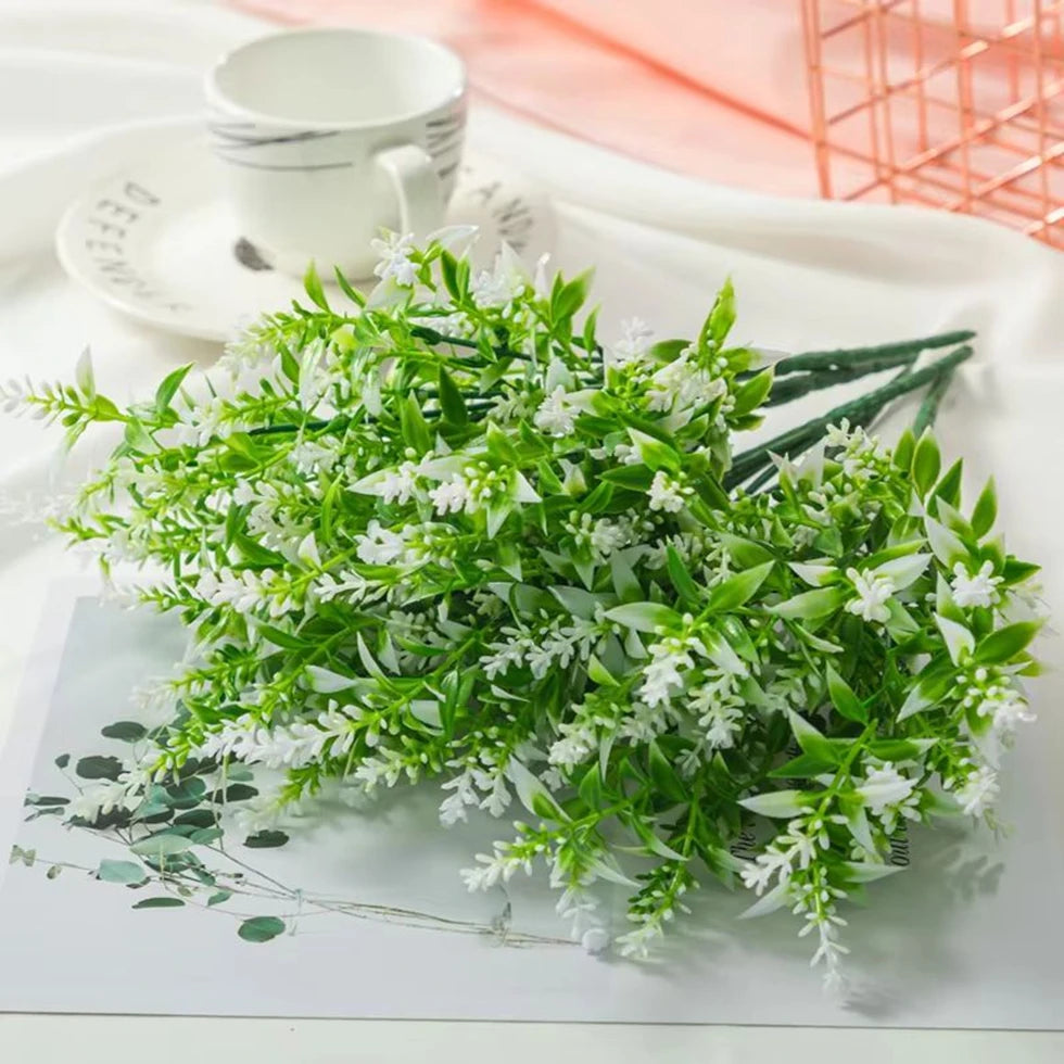 Artificial Lavender Bouquet | Fake Plastic Flowers Wedding & Decor