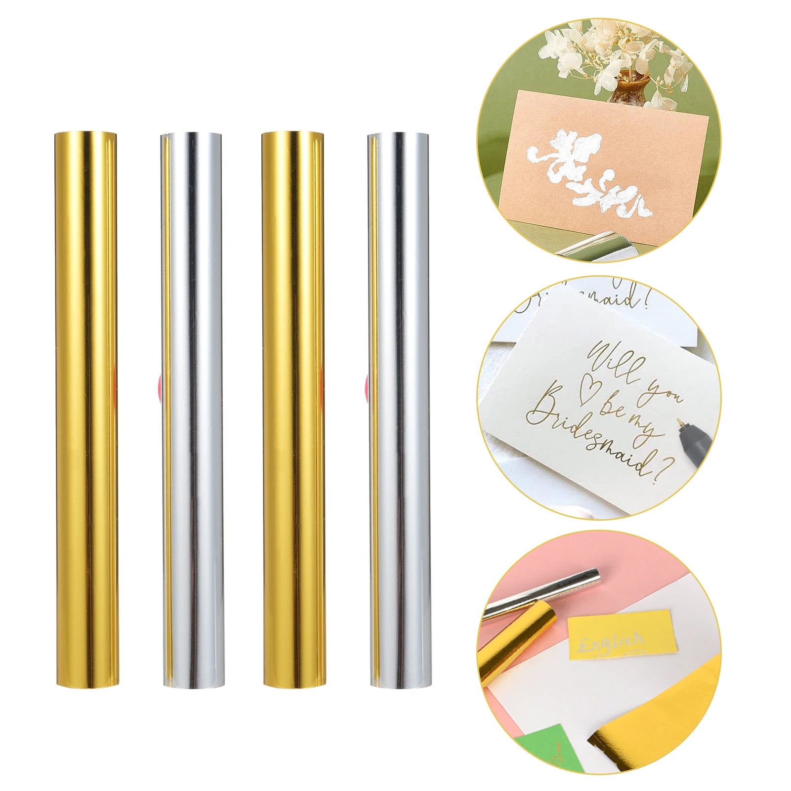 Stamping Pens Set Hot Heated Foil Pens Set USB Heat Foil Pen for Scrapbooking Tool Kits Gold & Silver Hot Foil Roll Drawing Pen Peaceful Pleasures Health and Wellness