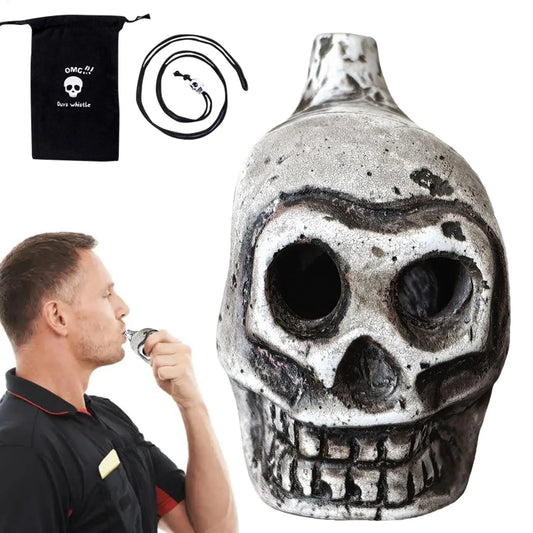 Authentic Aztec Death Whistle, Skull Human Scream Loud High Decibels for Rituals, Spooky Sounding Halloween Prop Peaceful Pleasures Health and Wellness
