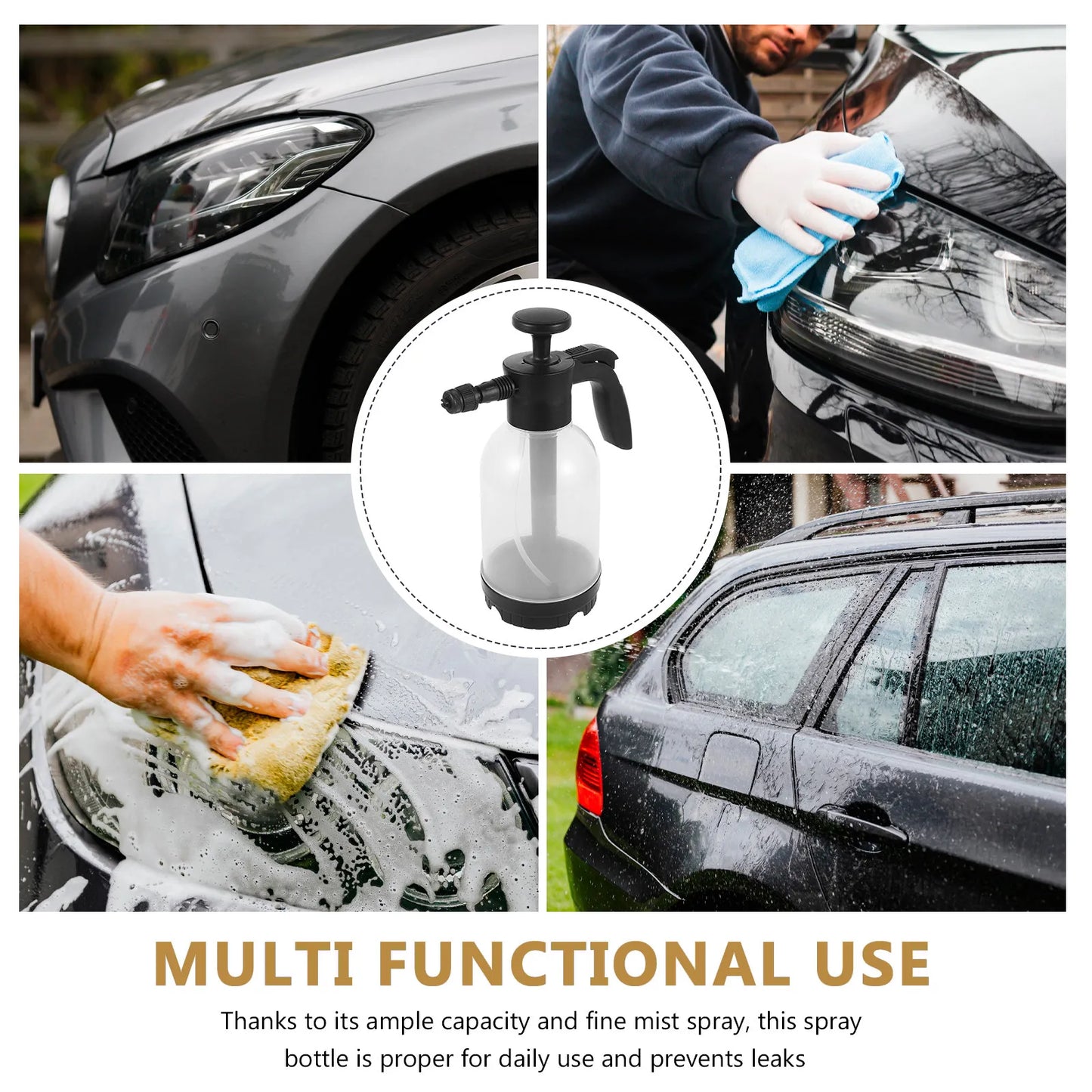 2L Foam Pump Sprayer Manual Pressure Hand Pump Foam Sprayer Car Washing Garden Use Portable Hand Washing Bottle High Pressure Peaceful Pleasures Health and Wellness