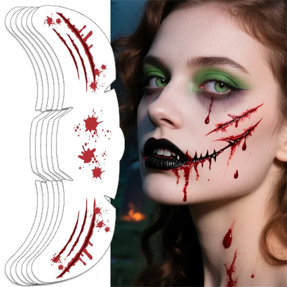 Halloween Glow in the Dark Temporary Face Tattoo Stickers