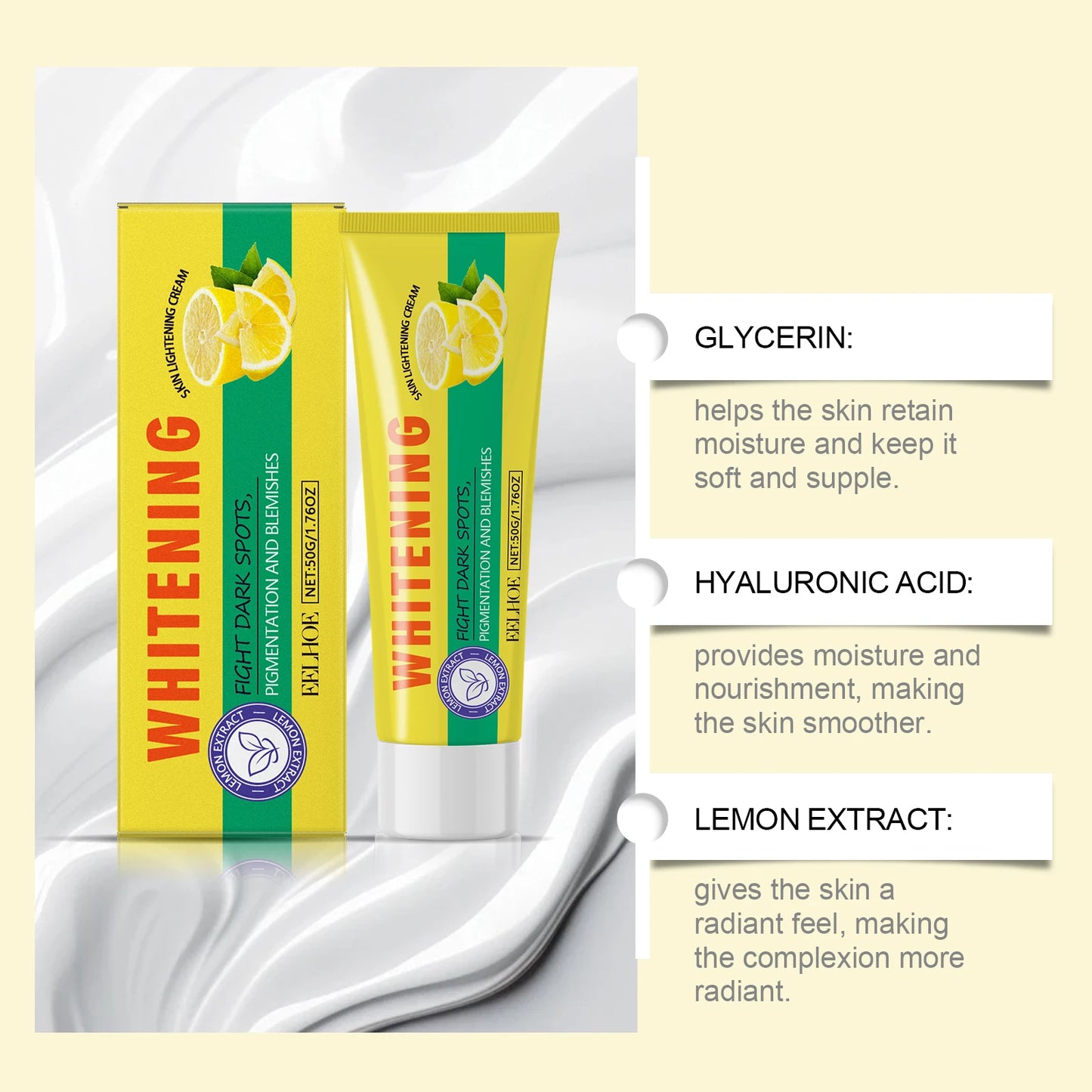 Lemon Brightening Body Lotion – Hyaluronic Acid & Lemon Extract Peaceful Pleasures Health and Wellness