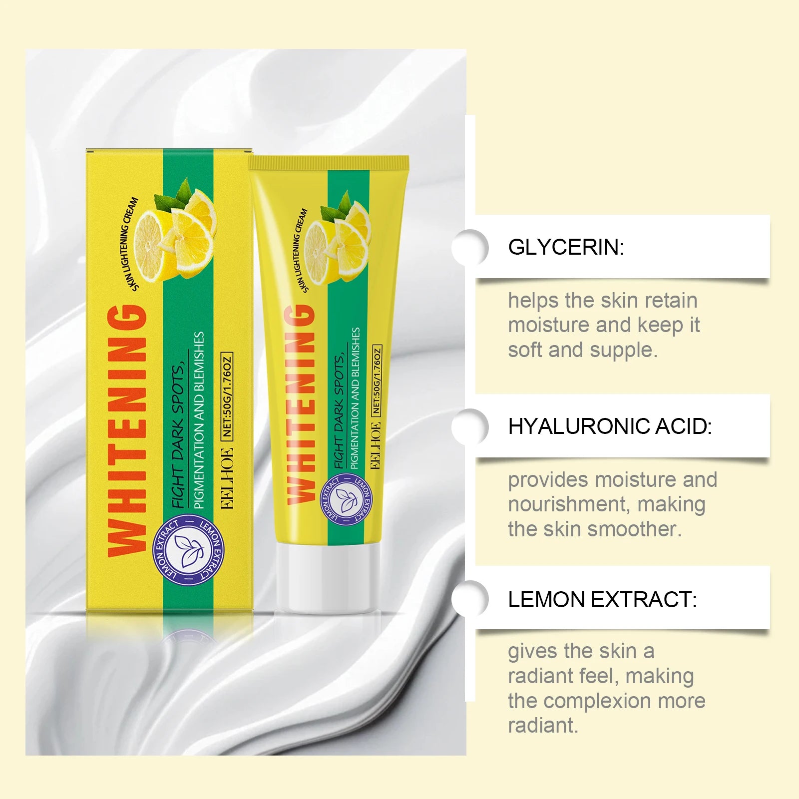 Lemon Brightening Body Lotion – Hyaluronic Acid & Lemon Extract Peaceful Pleasures Health and Wellness