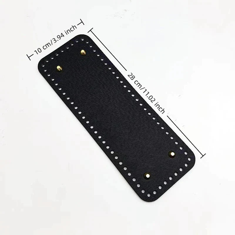 PU Leather Bag Base 28x10cm | Pre-Punched DIY Crochet Bottom