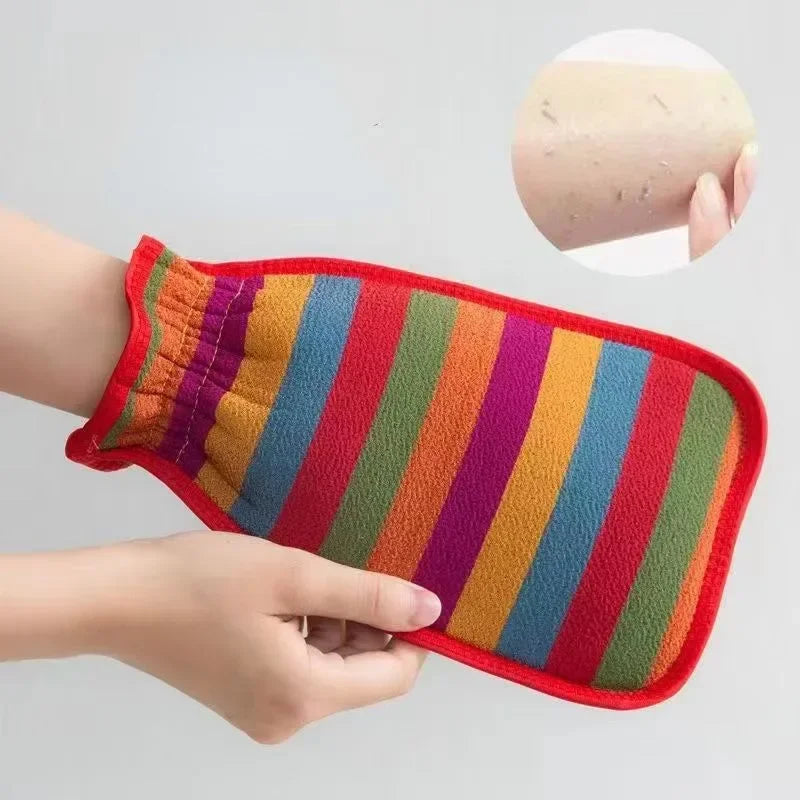 Striped Exfoliating Bath Gloves for Kids & Adults | Shower Mitt