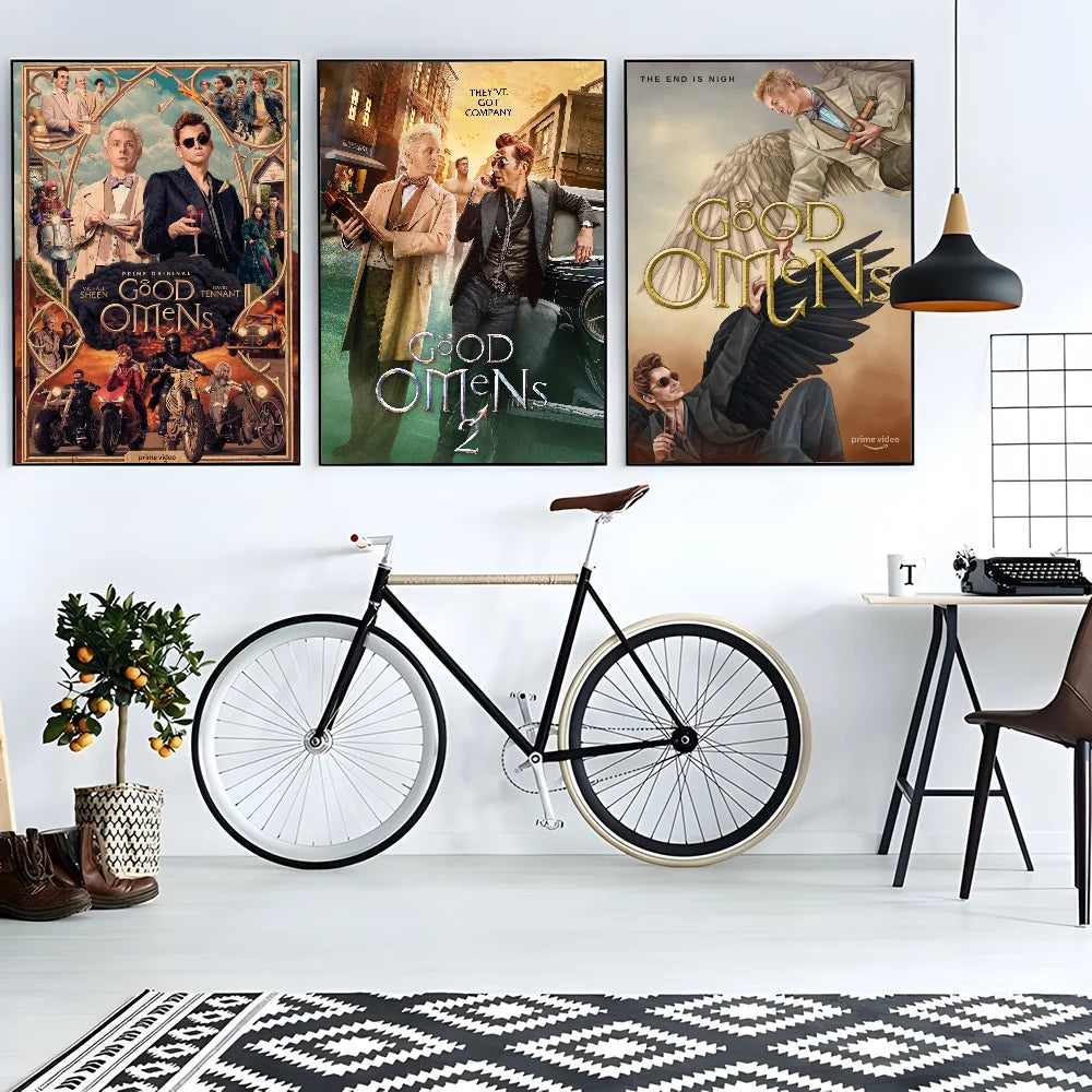 Good Omens TV Show Poster – HD Waterproof PVC Wall Art Decor TV Show Wall Poster Peaceful Pleasures Health and Wellness