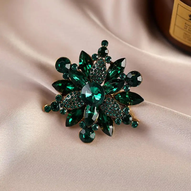Crystal Peach Blossom Brooch Pin | Floral Jewelry Gift