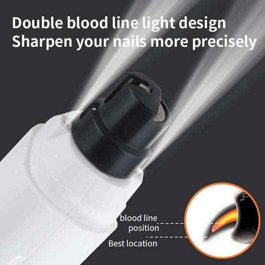 Quiet Nail Grinder for Dogs USB Rechargeable Double LED Lights 6-Speed Dog Electric Nail Grinder for Home Salon Travel Outdoor Peaceful Pleasures Health and Wellness