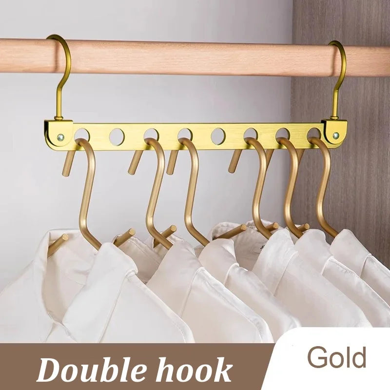 Space Saving Clothes Hangers 6/8 Holes | Collapsible Metal Closet