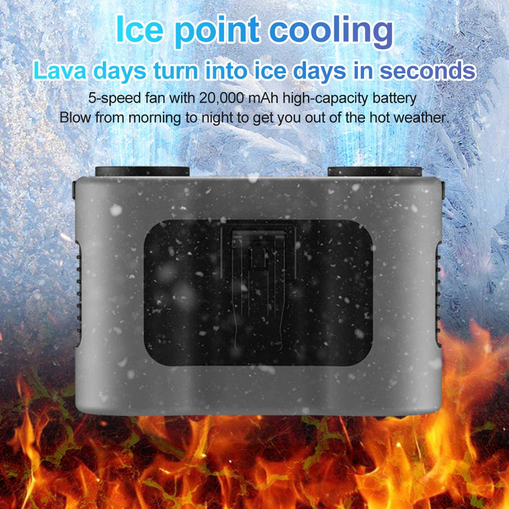 URGGU Waist Clip Fan 10000/20000mAh USB Rechargeable Portable