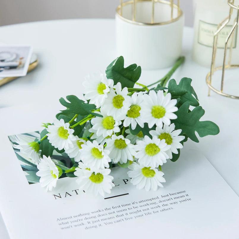 21-Head Silk Daisy Bouquet | Artificial Flowers Home & Wedding