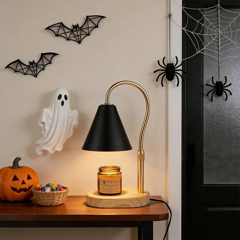 RUNTOIN Candle Warmer Lamp | Timer, Dimmer & Ironwork Shade
