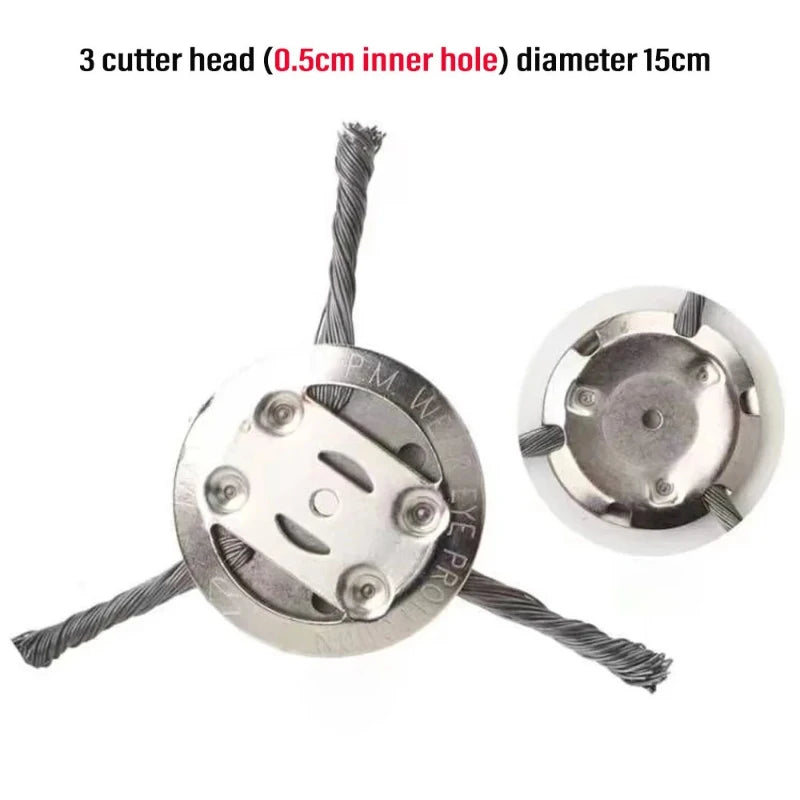 Weed Brush Head Steel Wire Wheel Grass Trimmer Head Removal Moss Rust Lawn Mower Grass Brush Disc Weed Brush Trimmer Heads Peaceful Pleasures Health and Wellness 5.5.mm -3 Cutter