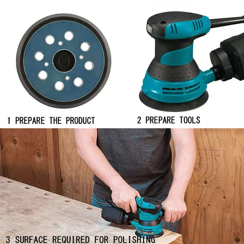 8 Hole Replacement Sander Pads 123 Hook Loop Sanding Disc Pad Backing